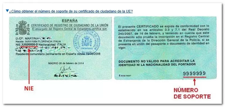 Certificado de ciudadano de la Unión Europea